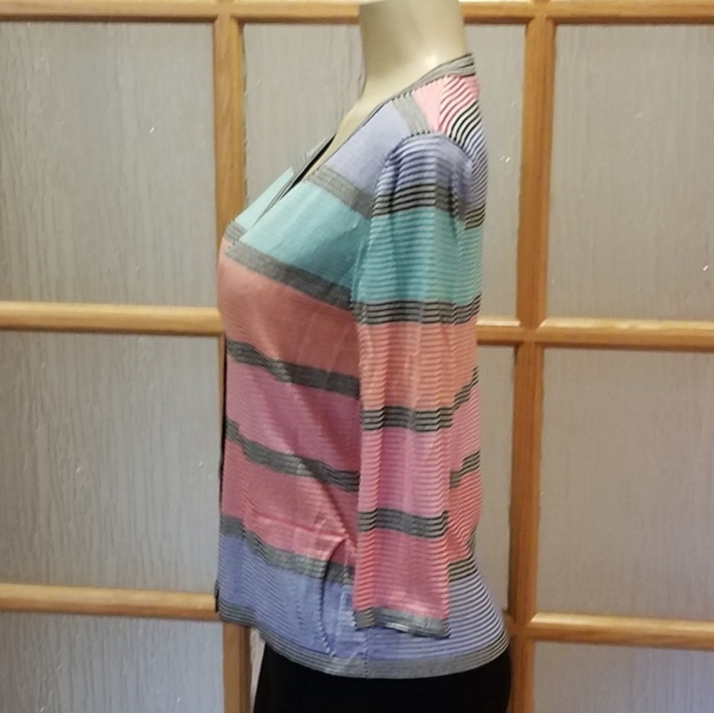 OPTIMUM Striped Cotton Cardigan Sweater